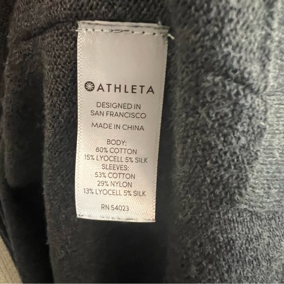 Athleta Charcoal Gray Highland Crossback Sweater Sz L - Picture 7 of 7